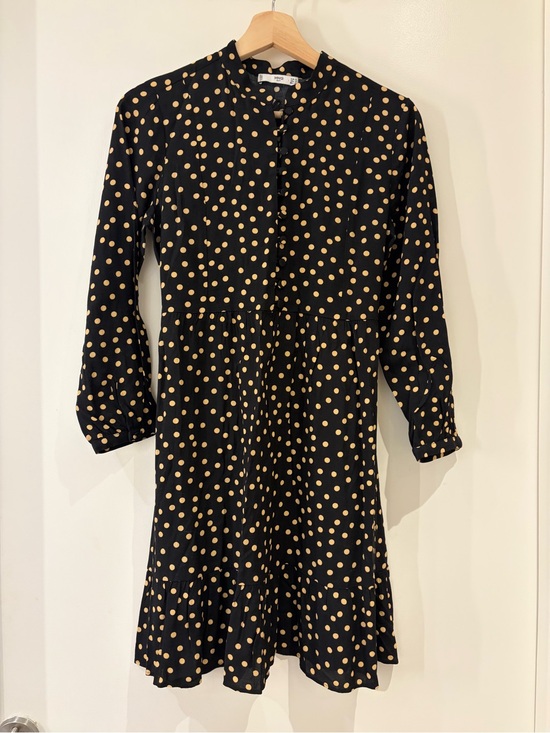 Mango Dresses & Skirts - Mango Black Dress with Yellow Polka Dots